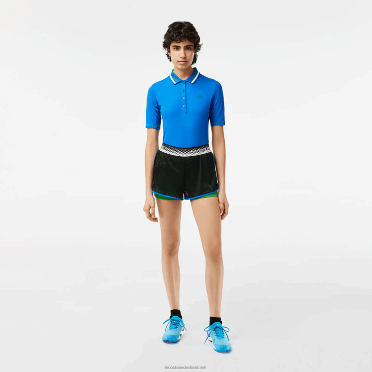 Lacoste tennisshort met ingebouwde onderbroek 0828H2443 zwart groen glv vrouwen