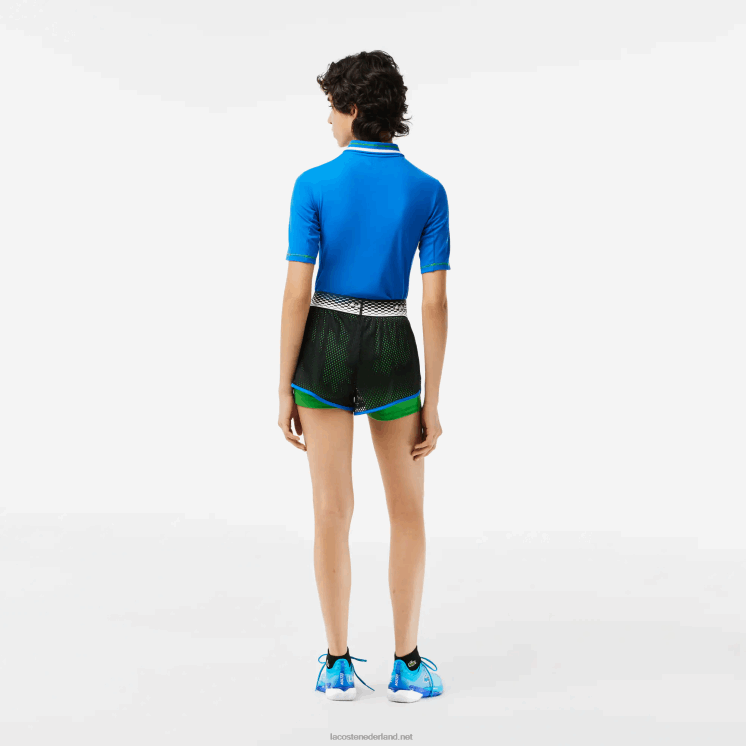 Lacoste tennisshort met ingebouwde onderbroek 0828H2443 zwart groen glv vrouwen