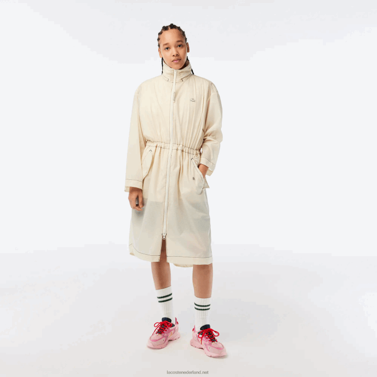 Lacoste 2-in-1 waterafstotende parka met capuchon 0828H2441 witte xfj vrouwen