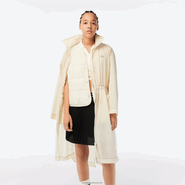 Lacoste 2-in-1 waterafstotende parka met capuchon 0828H2441 witte xfj vrouwen
