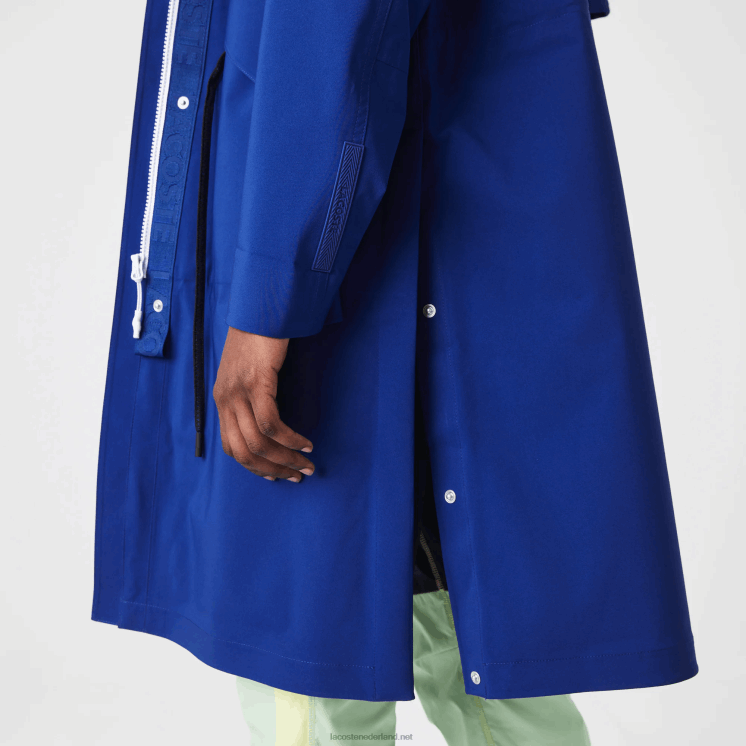 Lacoste lange waterbestendige parka met capuchon 0828H2628 blauwe bdm vrouwen