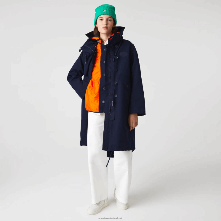 Lacoste waterafstotende 3-in-1 parka 0828H2629 marineblauw oranje pf1 vrouwen
