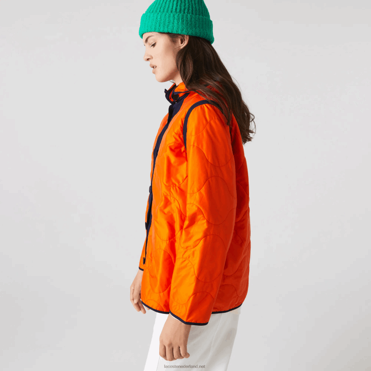 Lacoste waterafstotende 3-in-1 parka 0828H2629 marineblauw oranje pf1 vrouwen