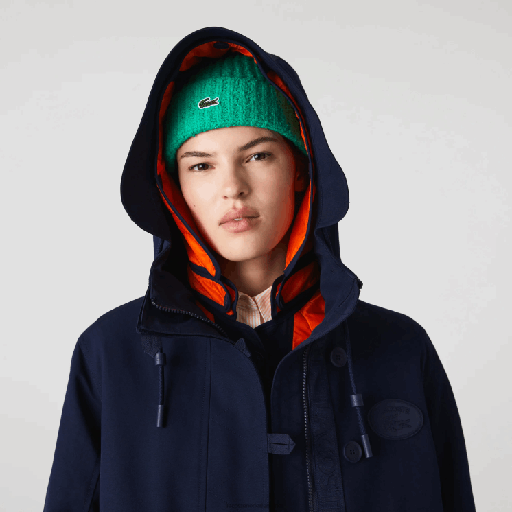Lacoste waterafstotende 3-in-1 parka 0828H2629 marineblauw oranje pf1 vrouwen