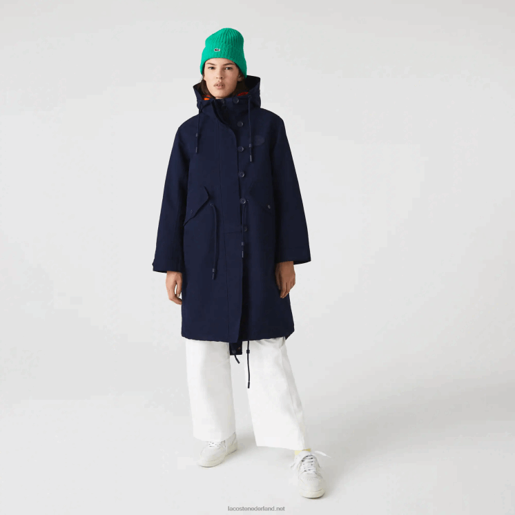Lacoste waterafstotende 3-in-1 parka 0828H2629 marineblauw oranje pf1 vrouwen