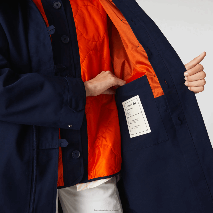 Lacoste waterafstotende 3-in-1 parka 0828H2629 marineblauw oranje pf1 vrouwen