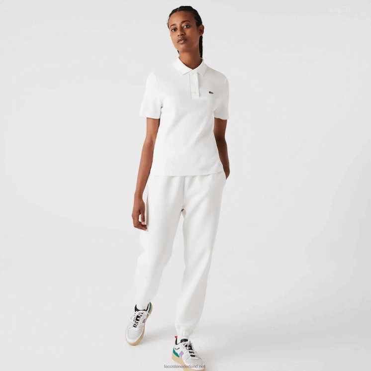 Lacoste Gestreepte polo van biologisch katoen met normale pasvorm 0828H2503 wit 70v vrouwen