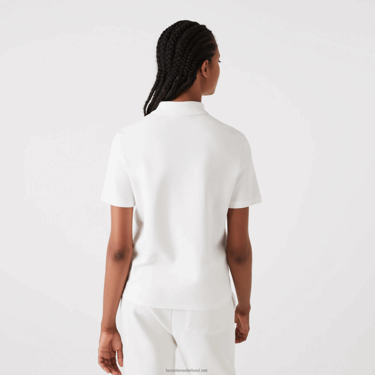 Lacoste Gestreepte polo van biologisch katoen met normale pasvorm 0828H2503 wit 70v vrouwen