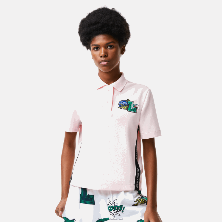 Lacoste Regular-fit polo met komische badge 0828H2494 lichtroze t03 vrouwen