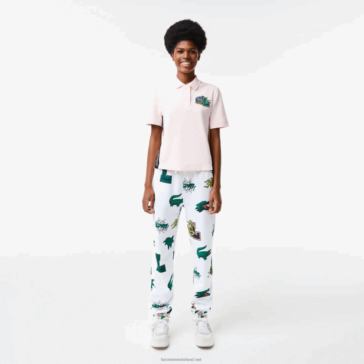 Lacoste Regular-fit polo met komische badge 0828H2494 lichtroze t03 vrouwen