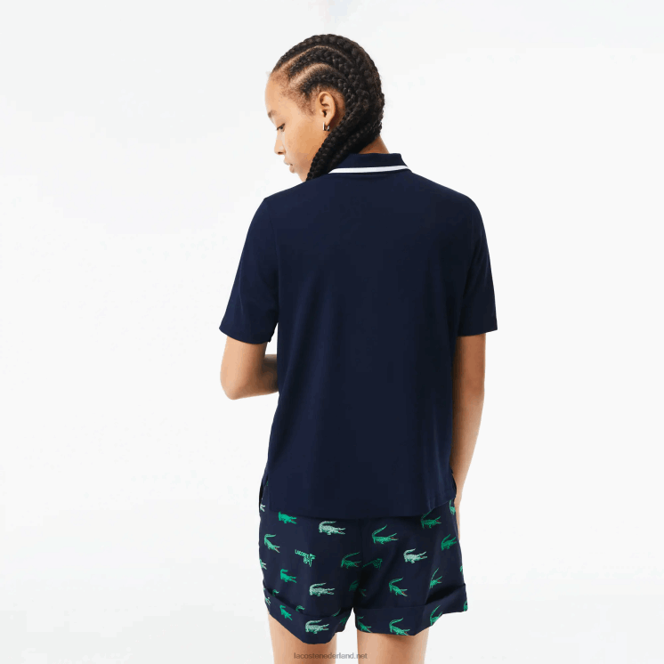 Lacoste golf losvallende ultradroge polo 0828H2359 marineblauw wit 525 vrouwen