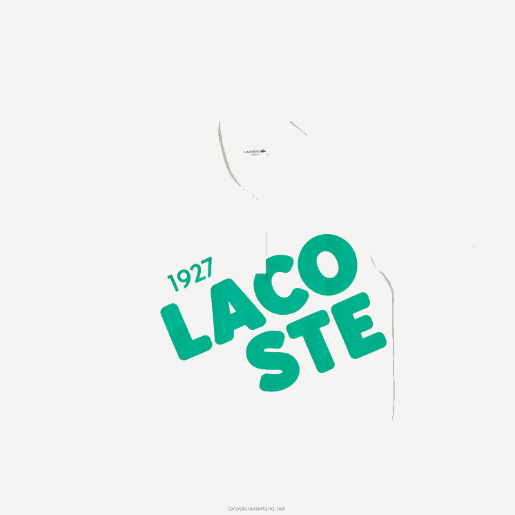 Lacoste losvallende korte biologisch katoenen polo met print 0828H2525 wit 70v vrouwen