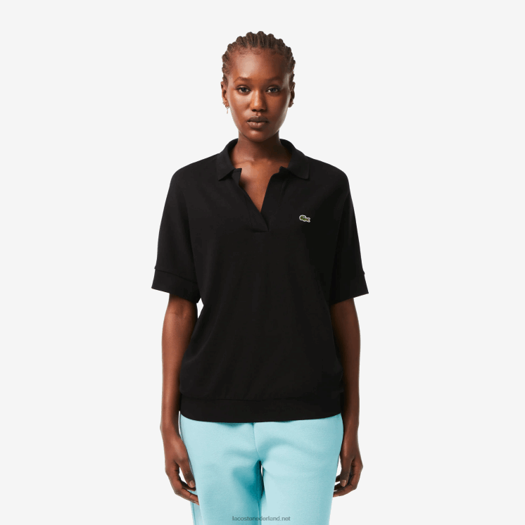 Lacoste losvallende soepel vallende piqué polo 0828H2463 zwart 031 vrouwen