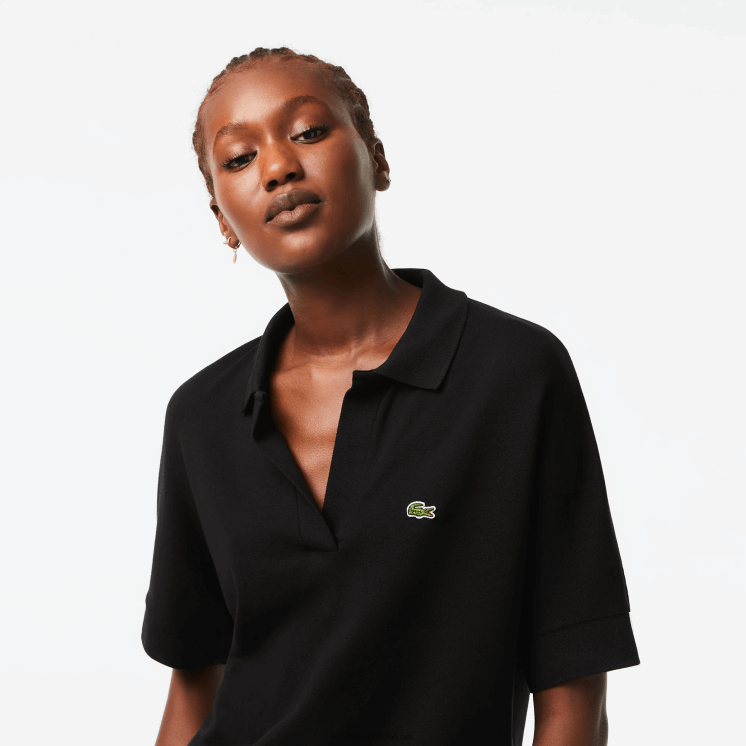 Lacoste losvallende soepel vallende piqué polo 0828H2463 zwart 031 vrouwen