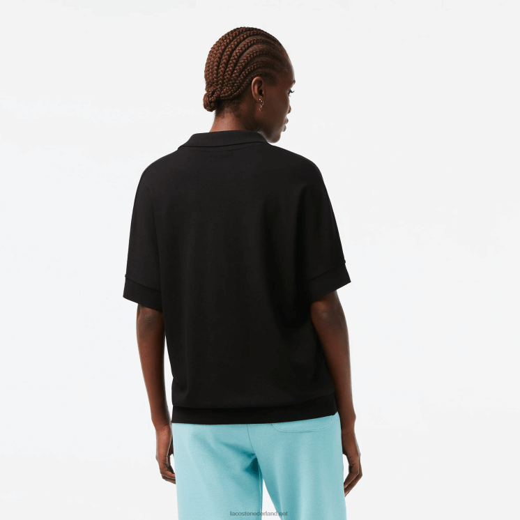 Lacoste losvallende soepel vallende piqué polo 0828H2463 zwart 031 vrouwen