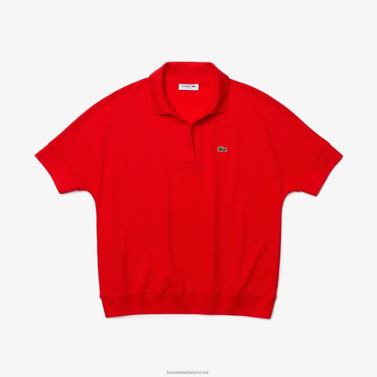 Lacoste losvallende soepel vallende piqué polo 0828H2464 rode f8m vrouwen
