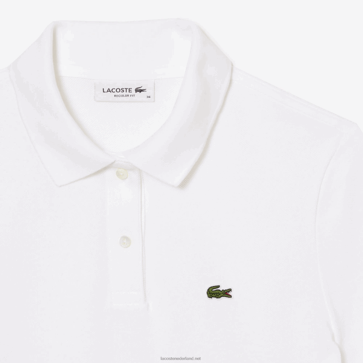 Lacoste petit piqué polo van zachte katoen met normale pasvorm 0828H2363 wit 001 vrouwen