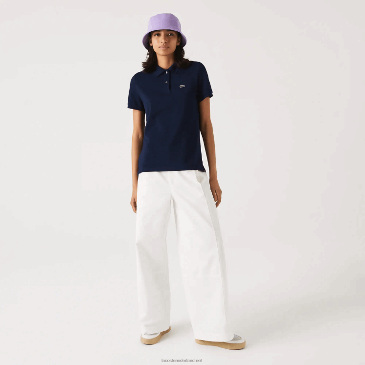 Lacoste petit piqué polo van zachte katoen met normale pasvorm 0828H2365 marineblauw 166 vrouwen