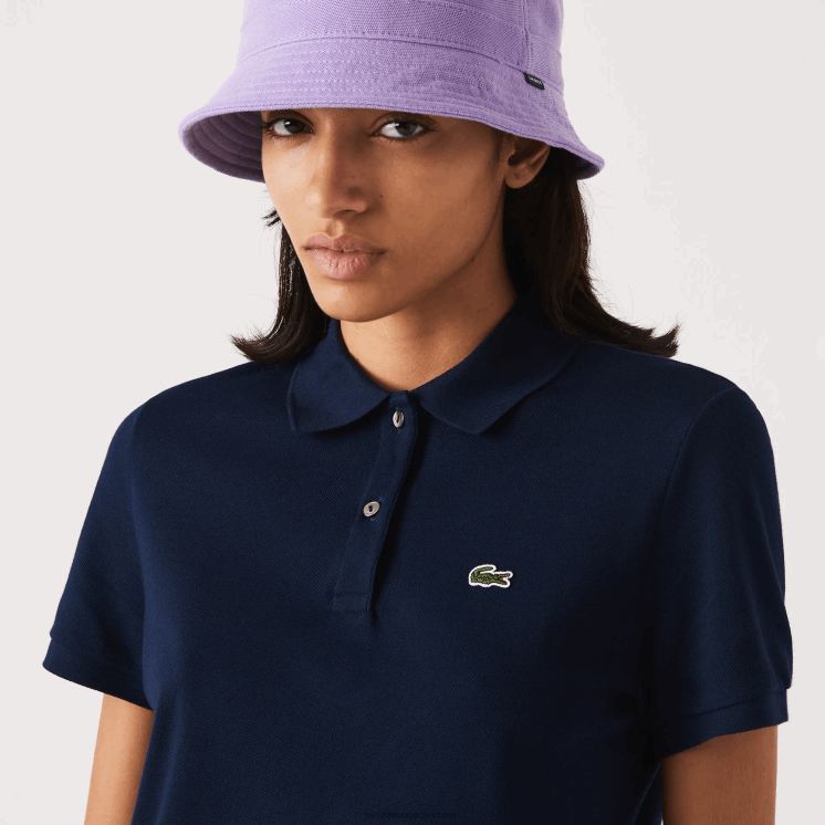 Lacoste petit piqué polo van zachte katoen met normale pasvorm 0828H2365 marineblauw 166 vrouwen