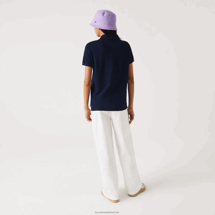Lacoste petit piqué polo van zachte katoen met normale pasvorm 0828H2365 marineblauw 166 vrouwen