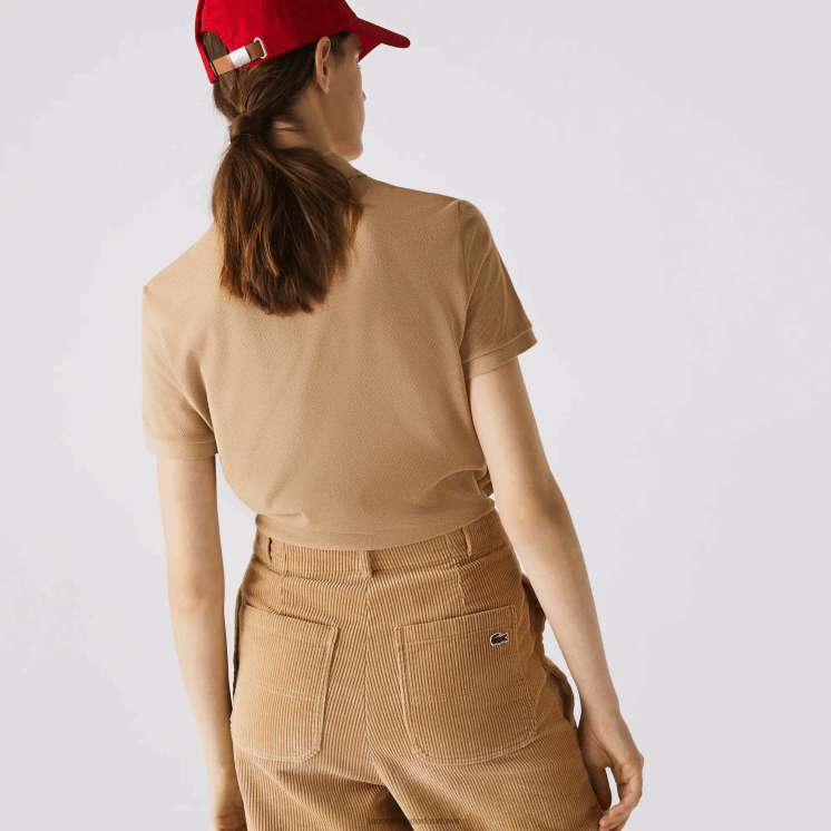 Lacoste petit piqué polo van zachte katoen met normale pasvorm 0828H2493 beige 02s vrouwen