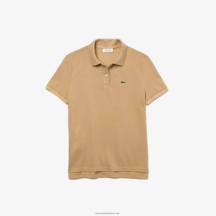 Lacoste petit piqué polo van zachte katoen met normale pasvorm 0828H2493 beige 02s vrouwen