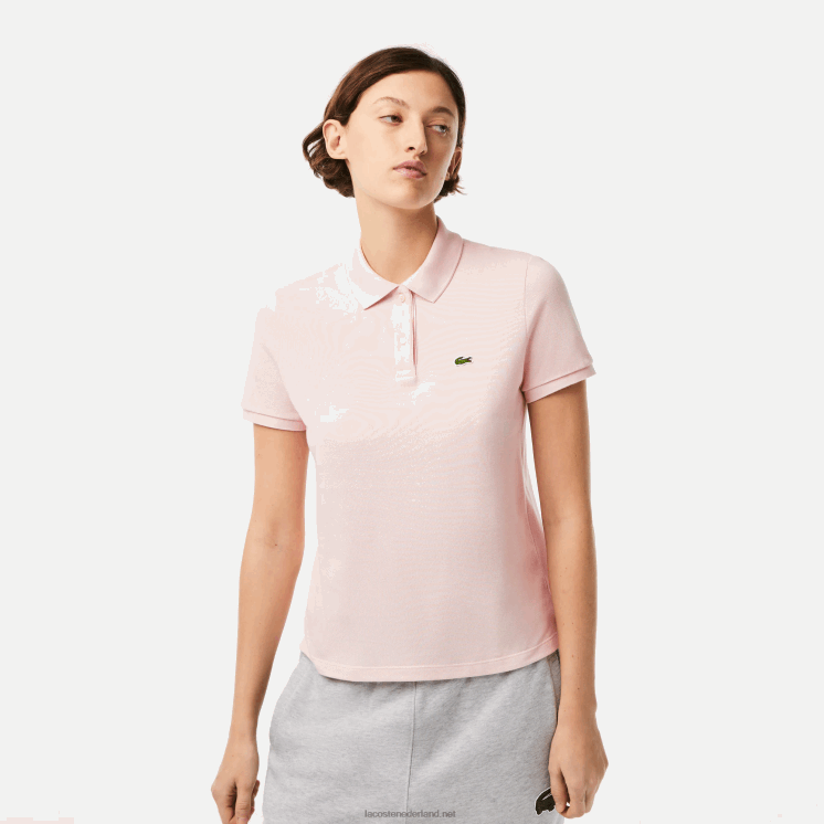 Lacoste petit piqué polo van zachte katoen met normale pasvorm 0828H2495 licht roze adi vrouwen