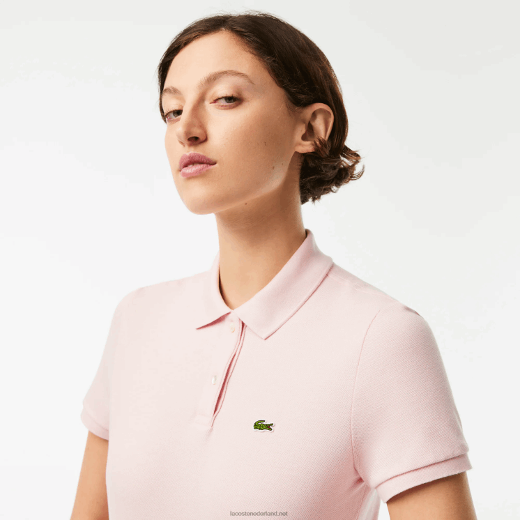 Lacoste petit piqué polo van zachte katoen met normale pasvorm 0828H2495 licht roze adi vrouwen