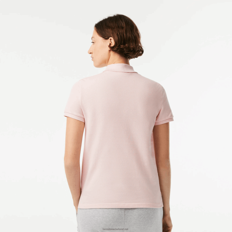 Lacoste petit piqué polo van zachte katoen met normale pasvorm 0828H2495 licht roze adi vrouwen