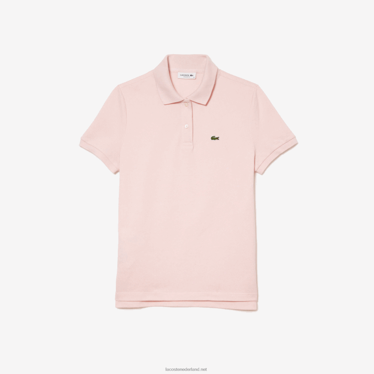 Lacoste petit piqué polo van zachte katoen met normale pasvorm 0828H2495 licht roze adi vrouwen