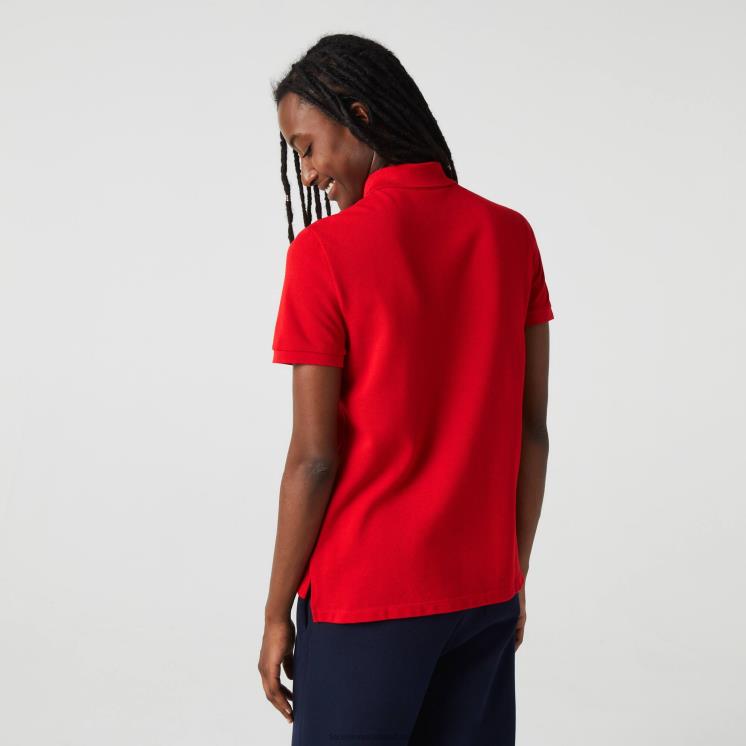 Lacoste petit piqué polo van zachte katoen met normale pasvorm 0828H2504 rood 240 vrouwen