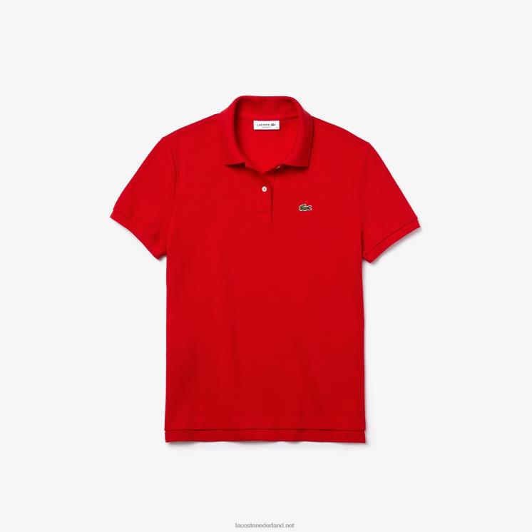 Lacoste petit piqué polo van zachte katoen met normale pasvorm 0828H2504 rood 240 vrouwen