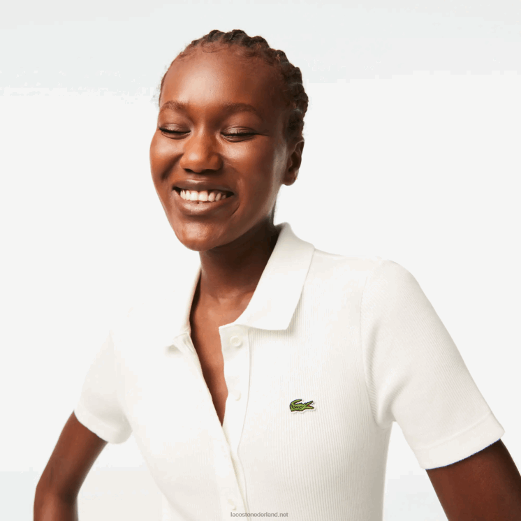 Lacoste poloshirt van biologisch katoen 0828H2375 wit 70v vrouwen