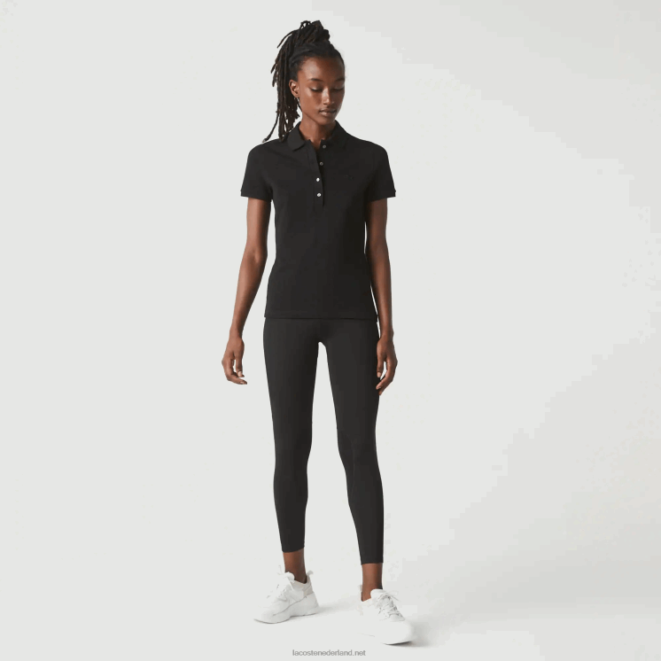 Lacoste slim fit piqué polo van stretchkatoen 0828H2469 zwart 031 vrouwen