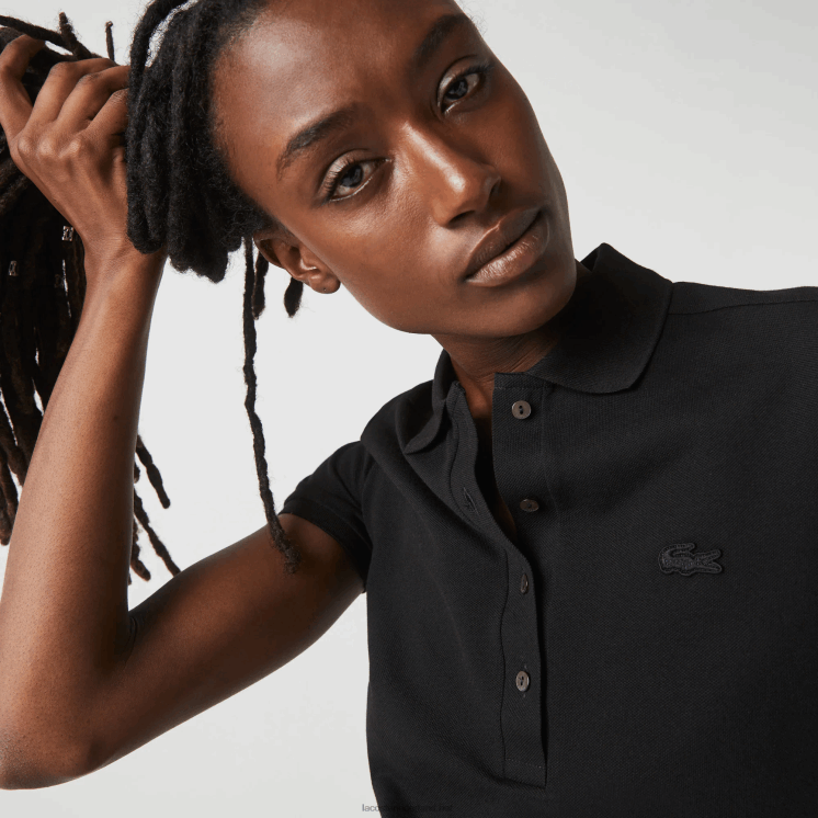 Lacoste slim fit piqué polo van stretchkatoen 0828H2469 zwart 031 vrouwen