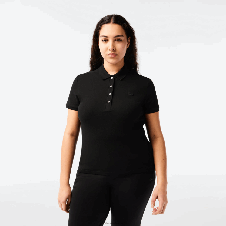 Lacoste slim fit piqué polo van stretchkatoen 0828H2469 zwart 031 vrouwen