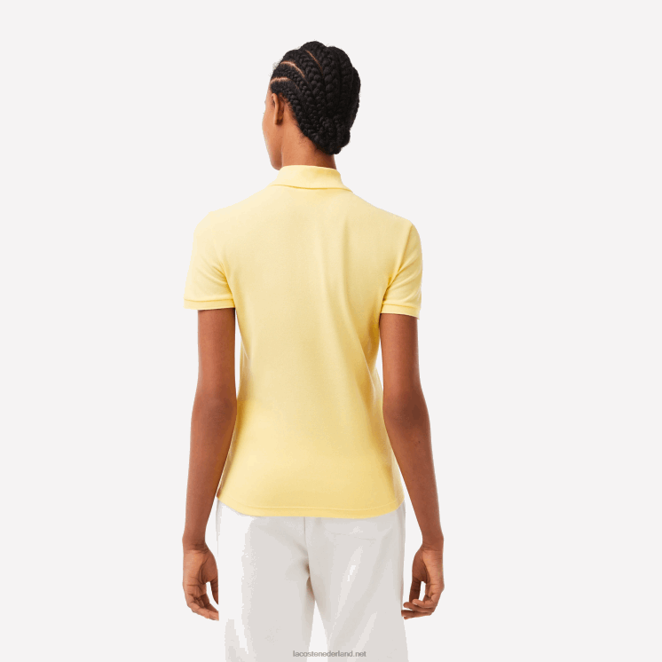 Lacoste slim fit piqué polo van stretchkatoen 0828H2486 geel 107 vrouwen