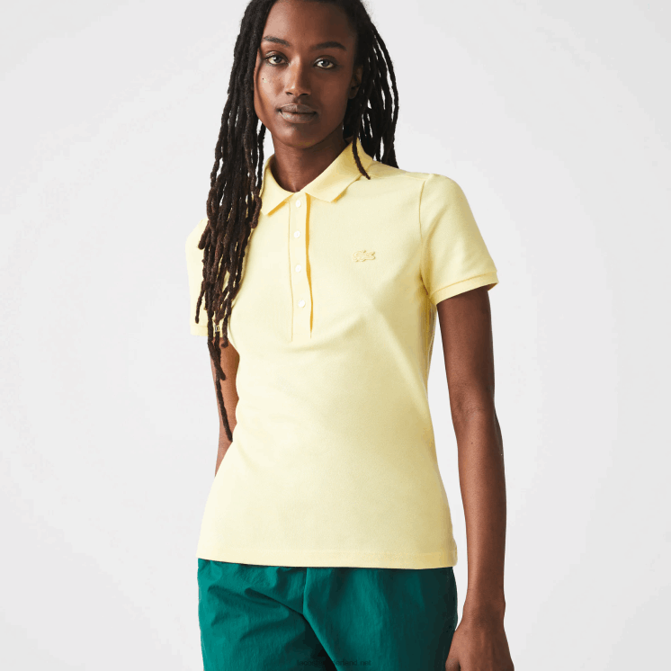 Lacoste slim fit piqué polo van stretchkatoen 0828H2486 geel 107 vrouwen