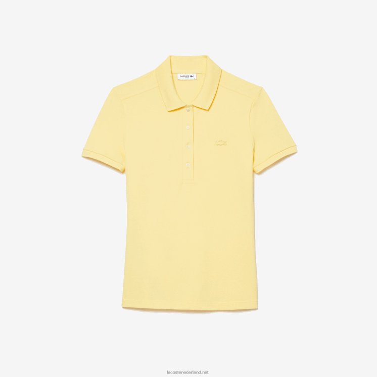 Lacoste slim fit piqué polo van stretchkatoen 0828H2486 geel 107 vrouwen