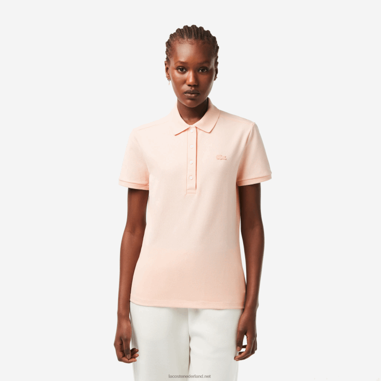 Lacoste slim fit piqué polo van stretchkatoen 0828H2508 licht roze adi vrouwen