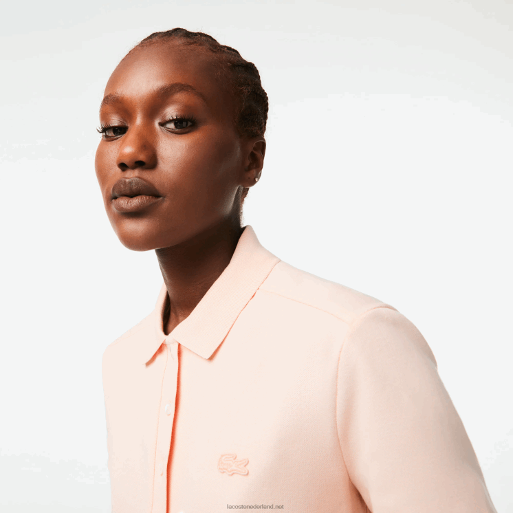 Lacoste slim fit piqué polo van stretchkatoen 0828H2508 licht roze adi vrouwen
