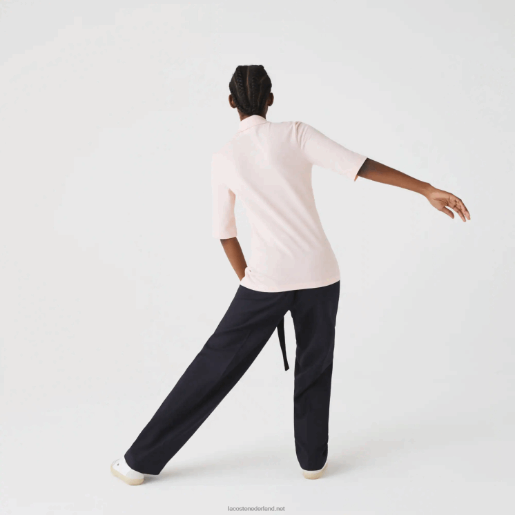 Lacoste slim fit soepel vallende katoenen polo 0828H2514 licht roze adi vrouwen