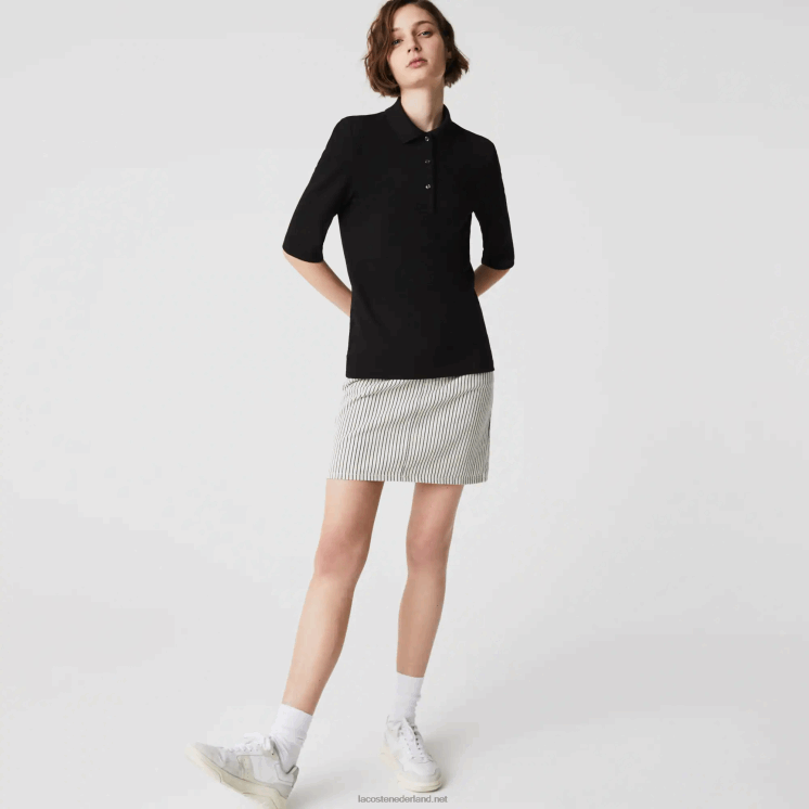 Lacoste slim fit soepel vallende katoenen polo 0828H2515 zwart 031 vrouwen