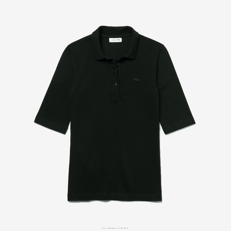 Lacoste slim fit soepel vallende katoenen polo 0828H2515 zwart 031 vrouwen
