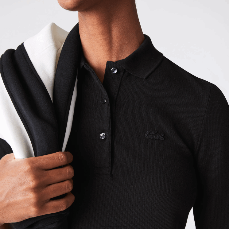Lacoste slim fit soepel vallende katoenen polo 0828H2515 zwart 031 vrouwen