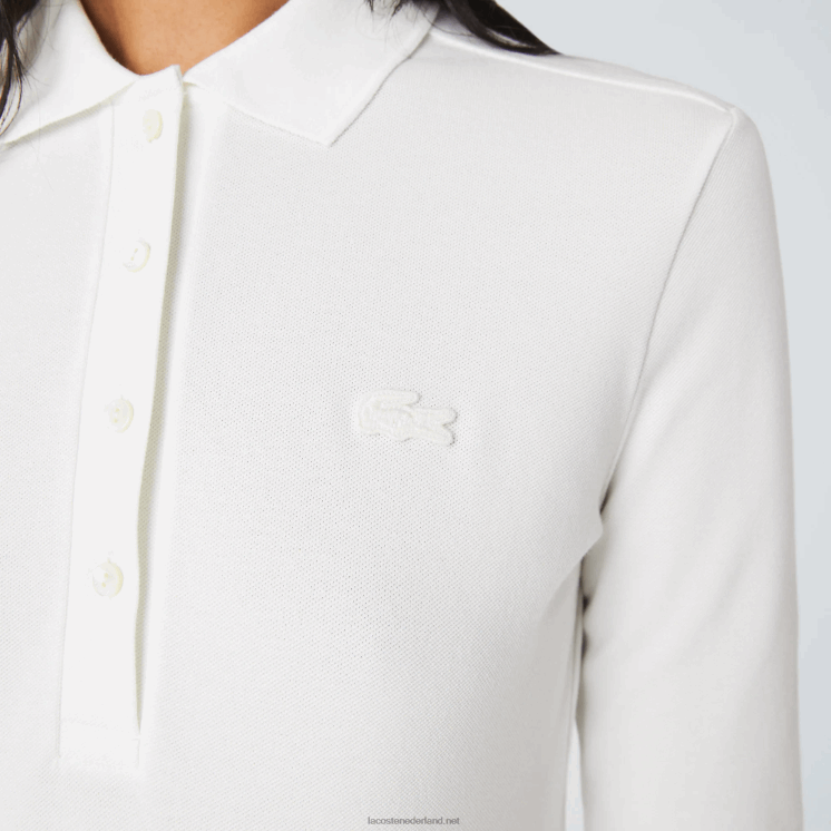 Lacoste slim fit stretch piqué polo 0828H2480 wit 70v vrouwen