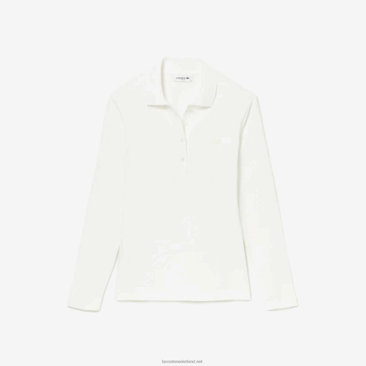 Lacoste slim fit stretch piqué polo 0828H2480 wit 70v vrouwen