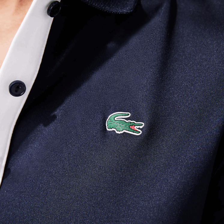 Lacoste sport ademende stretch golfpolo 0828H2487 marineblauw wit 525 vrouwen