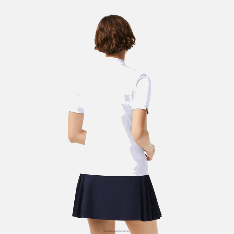 Lacoste sport ademende stretch golfpolo 0828H2488 wit marineblauw 522 vrouwen