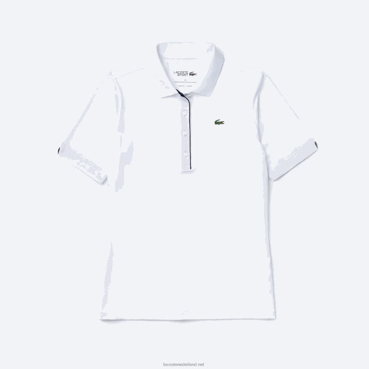 Lacoste sport ademende stretch golfpolo 0828H2488 wit marineblauw 522 vrouwen